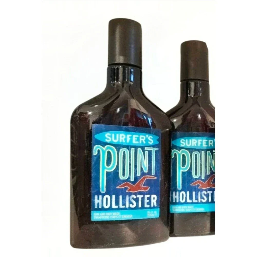 2pc Hollister Men Vintage SURFER fragrance scented BODY WASH BRAND NEW
